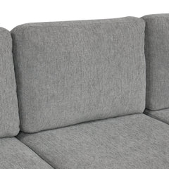 Multi-functional U-shaped Sectional Sofa Convertible Pull-out Bed Gray