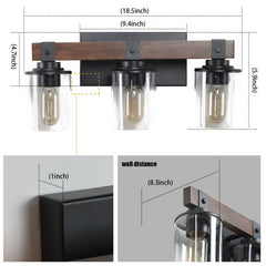 3 Lamps Farmhouse Dresser Lamps Rustic Bathroom Lamps Bathroom Wall