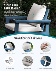 HDPE Patio Sofa Set, 4-Piece Sectional Outdoor Patio Furniture Set,