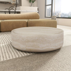 31.49''  Faux MARS Pattern Coffee Tables for Living Room Round Tea