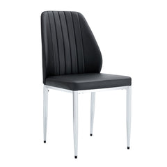 Set of Four Black PU Comfort Dining Chairs (17.7'x25').Dining chair