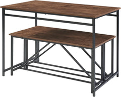 3 Piece Dining Room Table Set 43 Inch Kitchen Table with Two Benches