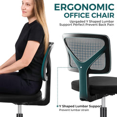 Armless Desk Chairs with Wheels Cute Home Office Chair No Arms,