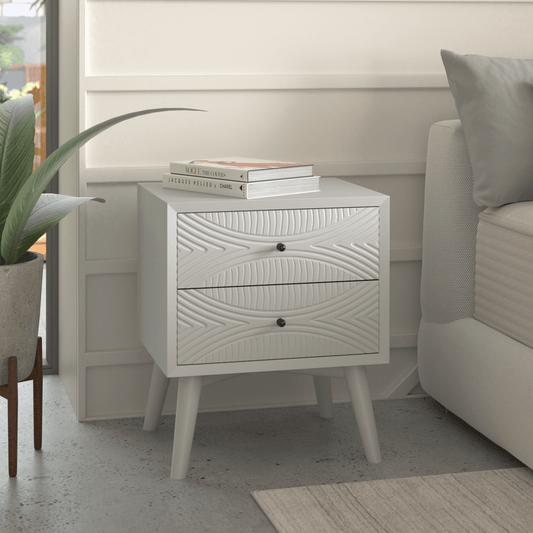 Tranquility Classic White Nightstand With Dovetail Drawers