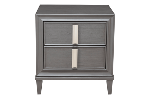 Lorraine Sophisticated Dark Gray 2-Drawer Nightstand