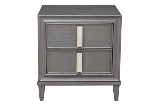 Lorraine Sophisticated Dark Gray 2-Drawer Nightstand