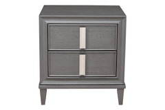 Lorraine Sophisticated Dark Gray 2-Drawer Nightstand