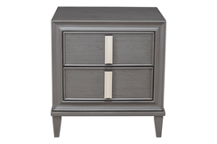 Lorraine Sophisticated Dark Gray 2-Drawer Nightstand