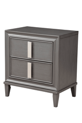 Lorraine Sophisticated Dark Gray 2-Drawer Nightstand