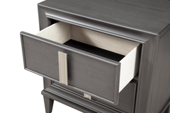 Lorraine Sophisticated Dark Gray 2-Drawer Nightstand