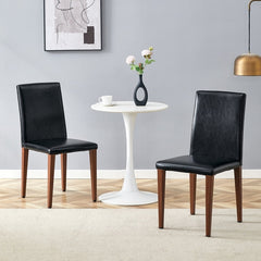 Two black PU dining chairs, simple and versatile, comfortable and