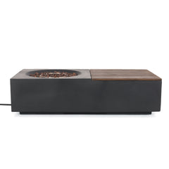 Outdoor 50,000 BTU Lightweight Concrete Rectangular Fire Pit Table