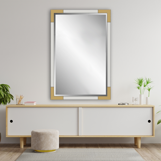 Chloette Large Two-Tone Iron Framed Vanity Wall Mirror