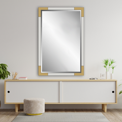 Chloette Large Two-Tone Iron Framed Vanity Wall Mirror