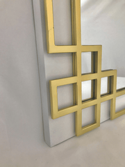 Elegant Glam Overlay Wall Mirror With Beveled Glass And Hand-Painted