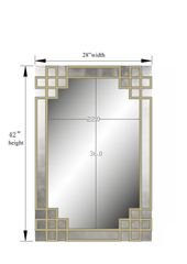 Elegant Glam Overlay Wall Mirror With Beveled Glass And Hand-Painted