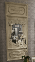 Angelique French Trumeau Stone White Wall Mirror
