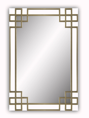 Elegant Glam Overlay Wall Mirror With Beveled Glass And Hand-Painted
