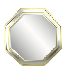 Stella Modern Beveled Octagon Wall Mirror With Hand-Painted Frame