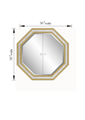 Stella Modern Beveled Octagon Wall Mirror With Hand-Painted Frame