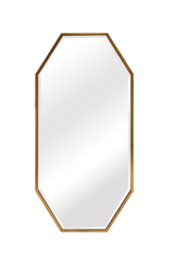 Mia Modern Brushed Gold/Silver Octagon Tray Frame Wall Mirror