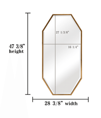 Mia Modern Brushed Gold/Silver Octagon Tray Frame Wall Mirror