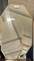 Mia Modern Brushed Gold/Silver Octagon Tray Frame Wall Mirror