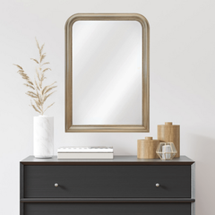 Duparc Hand-Finished Champagne Gold Arched Mirror