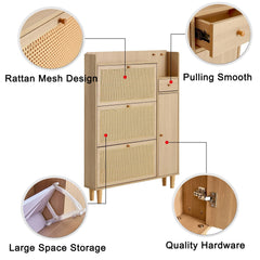 Modern minimalist storage cabinet, Japanese rattan shoe cabinet, bed