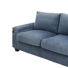 Modern 4-Seater Corduroy Sofa Couch with USB Ports, Hidden Storage,