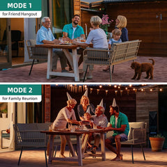 4 Pieces Patio Furniture Set, Outdoor Wicker Conversation Sectional
