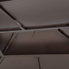 10x12 Hardtop Gazebo Steel Frame Netting Brown