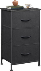 Dresser with 3 Drawers, Fabric Nightstand, Organizer Unit, Storage