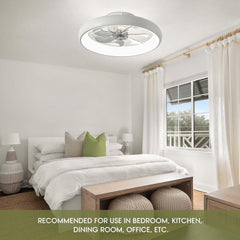 Ceiling Fans with Lights, Flush Mount Ceiling Fan with Alexa/Google
