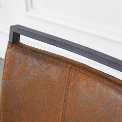 Retro - style Suede - like Tech Fabric Dining Chairs, Sturdy Metal
