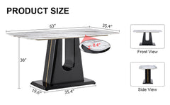 A modern, minimalist, and luxurious dining table with a white