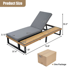 Outdoor Chaise Lounge Chair Set of 2 with 5-Position Adjustable