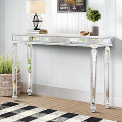 Mirror Console Table Vintage Wood Grain Carving Process Gorgeous and