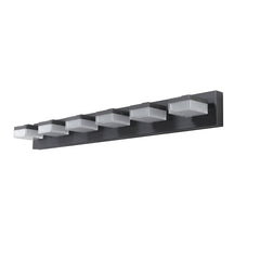 Modern 6-Light Black LED Vanity Mirror Light Fixture For Bathrooms And
