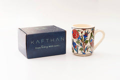 Set of 4 Handmade in Türkiye Ceramic Botanical Mugs - 9 Styles