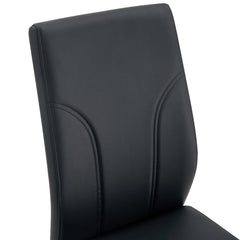 Modern Black PU High Back Dining Chair Set with Sturdy Legs for