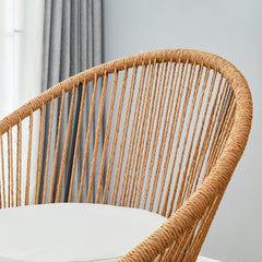 Modern 3-Piece Set: 17.7' Anti-Spill Round Coffee Table + 2 Rattan