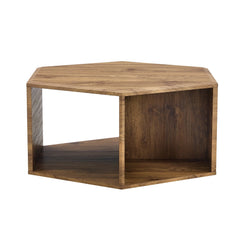 Hexagonal MDF Coffee Table with Characteristic Pattern Stickers and