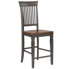 Dakota Slat Back Bar Stools – Set Of 2, 24" Counter Height, Distressed