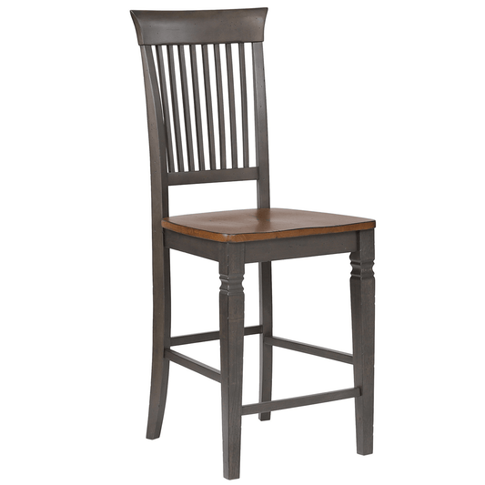 Dakota Slat Back Bar Stools – Set Of 2, 24" Counter Height, Distressed
