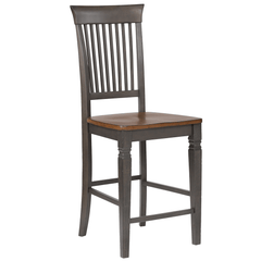 Dakota Slat Back Bar Stools – Set Of 2, 24" Counter Height, Distressed