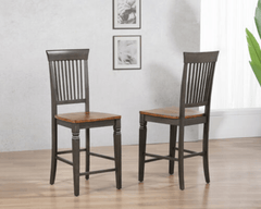 Dakota Slat Back Bar Stools – Set Of 2, 24" Counter Height, Distressed