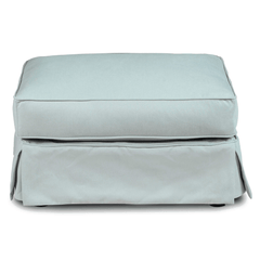 Sunset Trading Horizon Slipcovered Ottoman In Ocean Blue