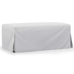 Sunset Trading Newport 44" Wide Slipcovered Ottoman In White –