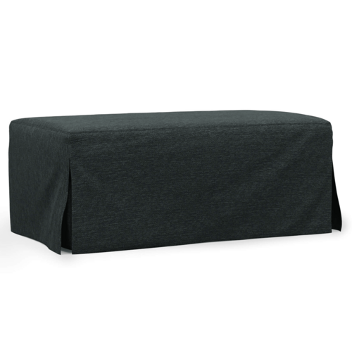 Sunset Trading Newport 44" Wide Slipcovered Ottoman - Dark Gray,
